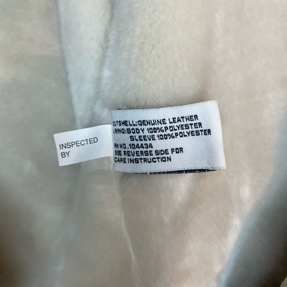 Boston Harbour Genuine Leather Coat Size Large Color Cream with Hood - Picture 8 of 8